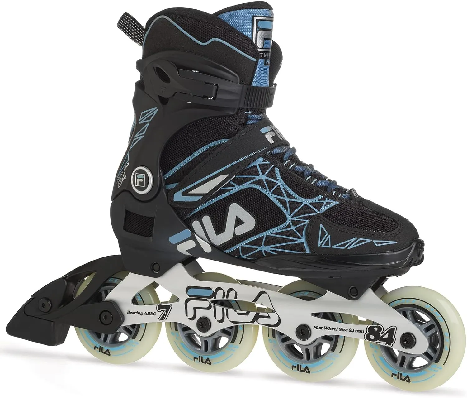 FILA Legacy Pro 84 Fitness Inline Skates for Men and Women - Airflow Technology, 84mm Wheels, ABEC 7 Bearings, High Cuff Support