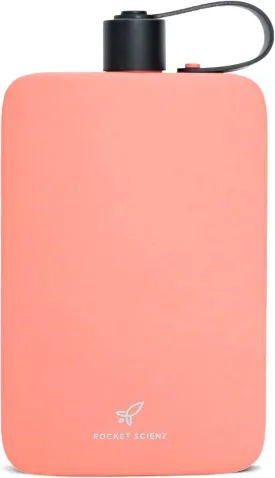 Flat Water Bottle | Stainless Steel 17oz Flask | Minimalistic Design for Easy Portability | BPA-Free, Leak-Proof | Perfect for Travel, Gym, and Everyday Use (Pink Salmon)