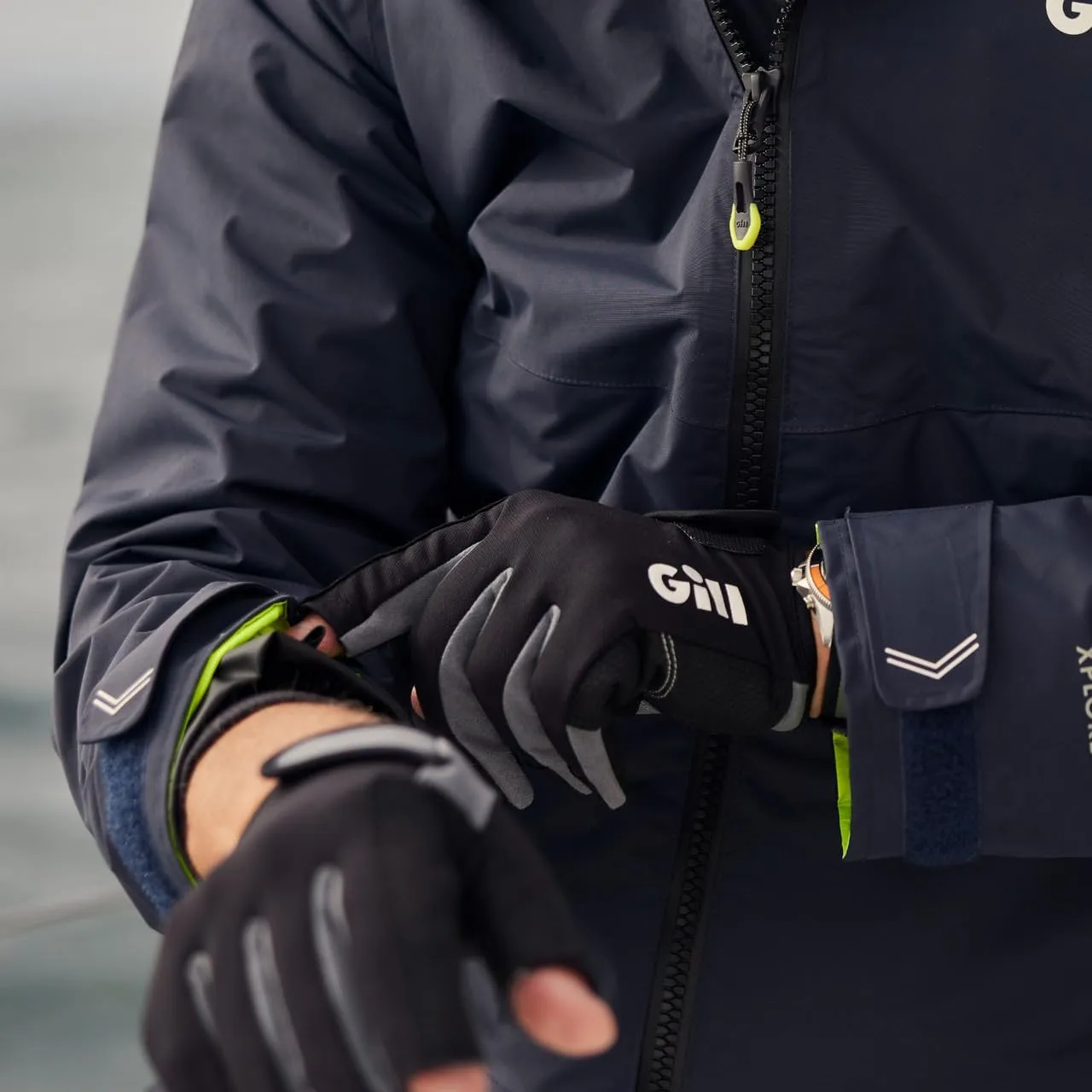 Gill Deckhand Sailing Gloves - Long Fingers with Exposed Finger and Thumb - 50  UV Sun Protection & Water Repellent
