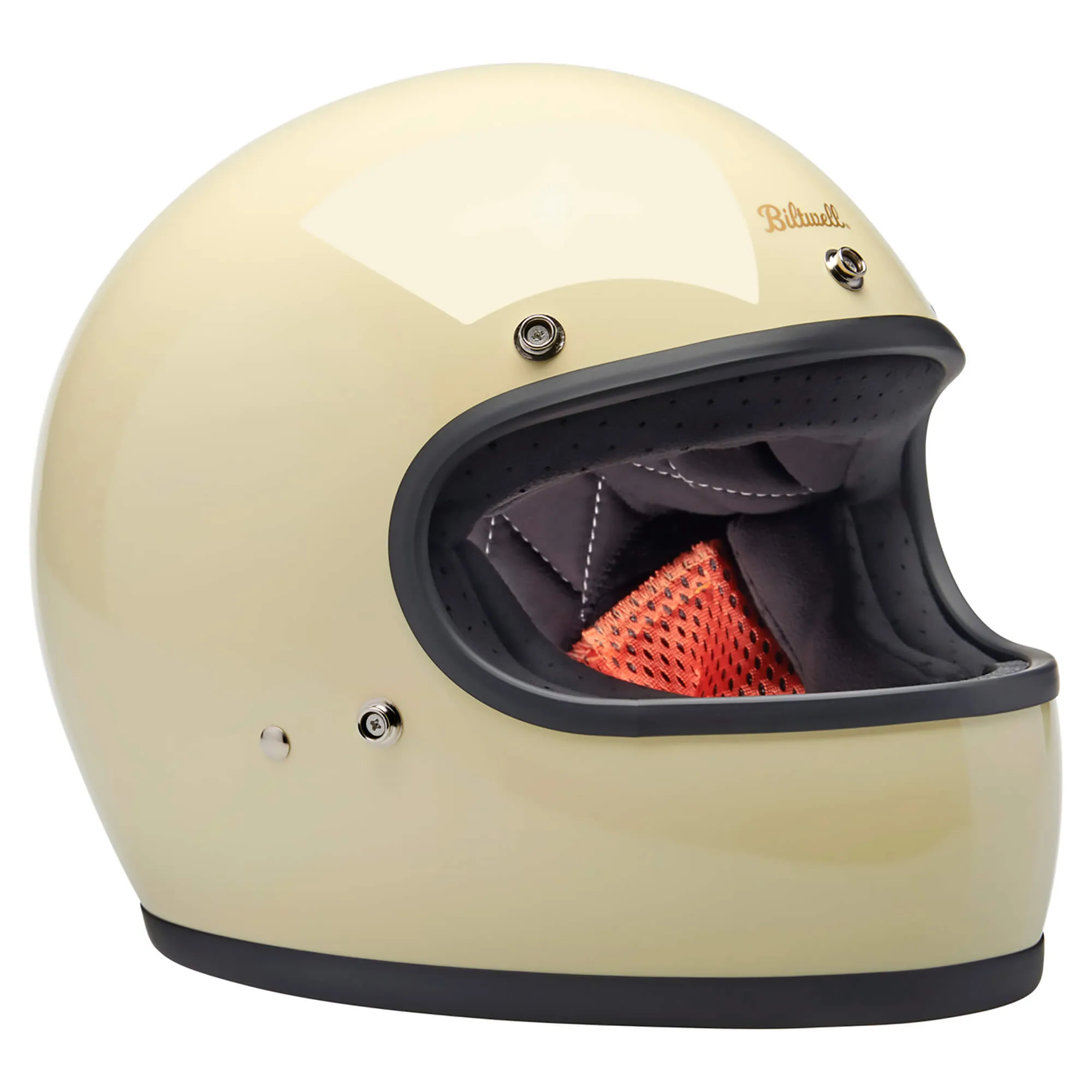 Gringo DOT/ECE R22.06 Approved Full Face Helmet - Gloss Vintage White