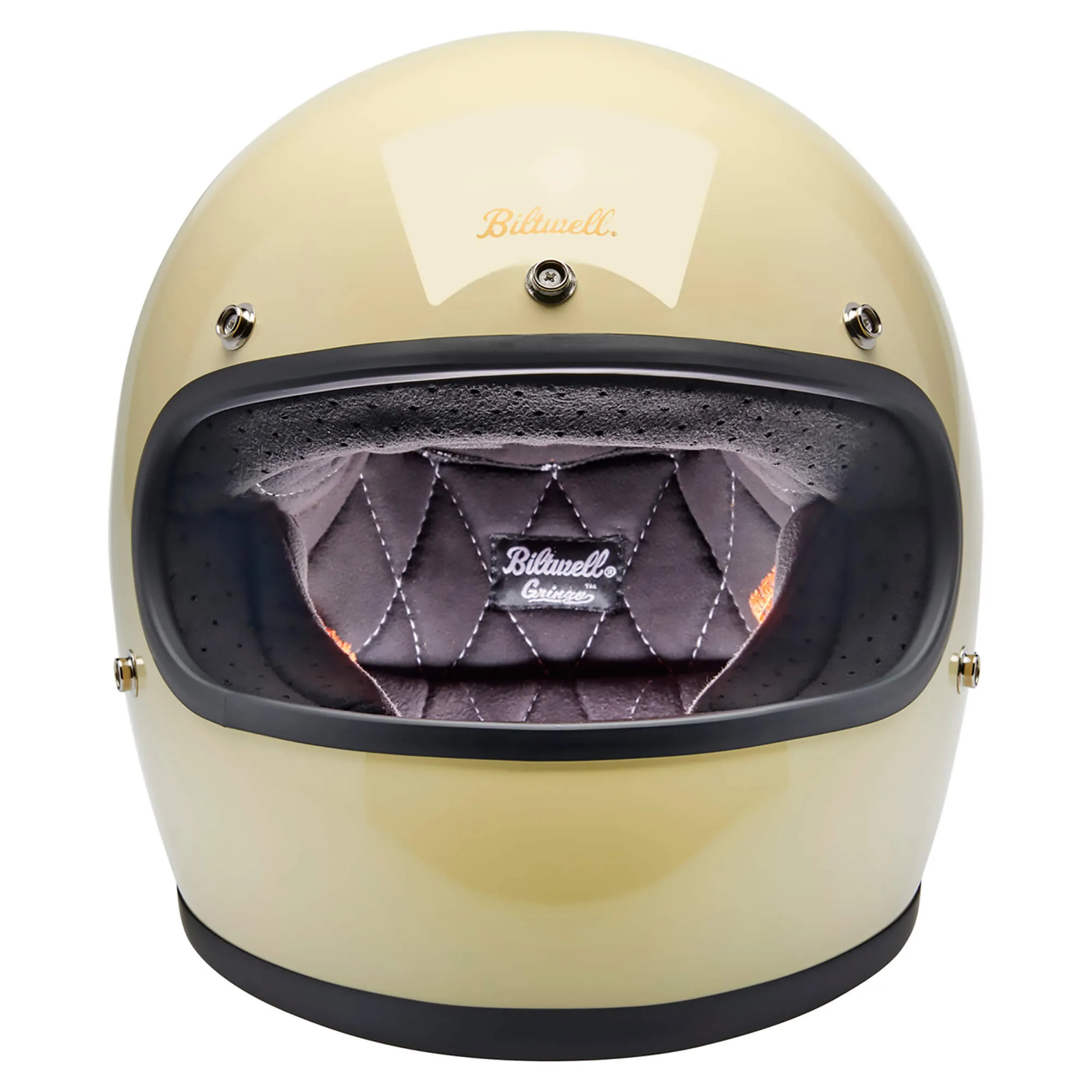 Gringo DOT/ECE R22.06 Approved Full Face Helmet - Gloss Vintage White