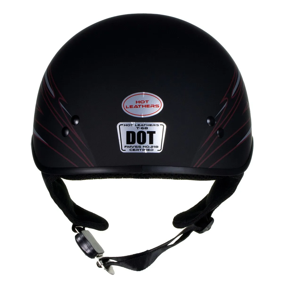 Hot Leathers T68 'Tribal Black' Advanced DOT Motorcycle Skull Cap Helmet