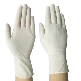 Latex Powdered White Disposable Gloves - 50 Pairs per Box