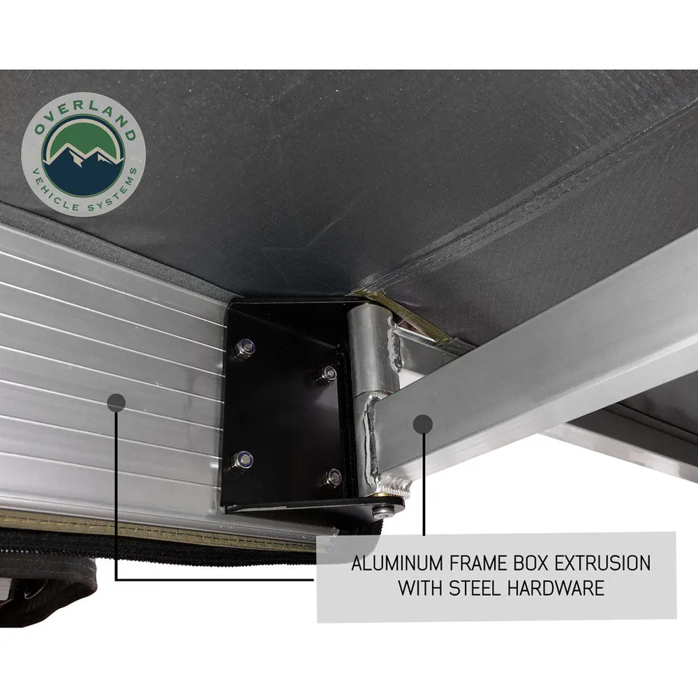 Overland Vehicle Systems - Nomadic Awning 180 - Dark Gray Cover with Black Cover Universal