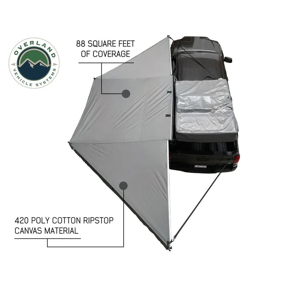 Overland Vehicle Systems - Nomadic Awning 180 - Dark Gray Cover with Black Cover Universal