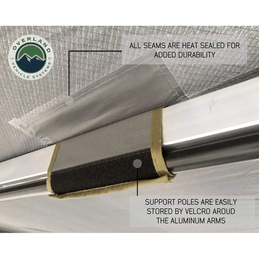 Overland Vehicle Systems - Nomadic Awning 180 - Dark Gray Cover with Black Cover Universal