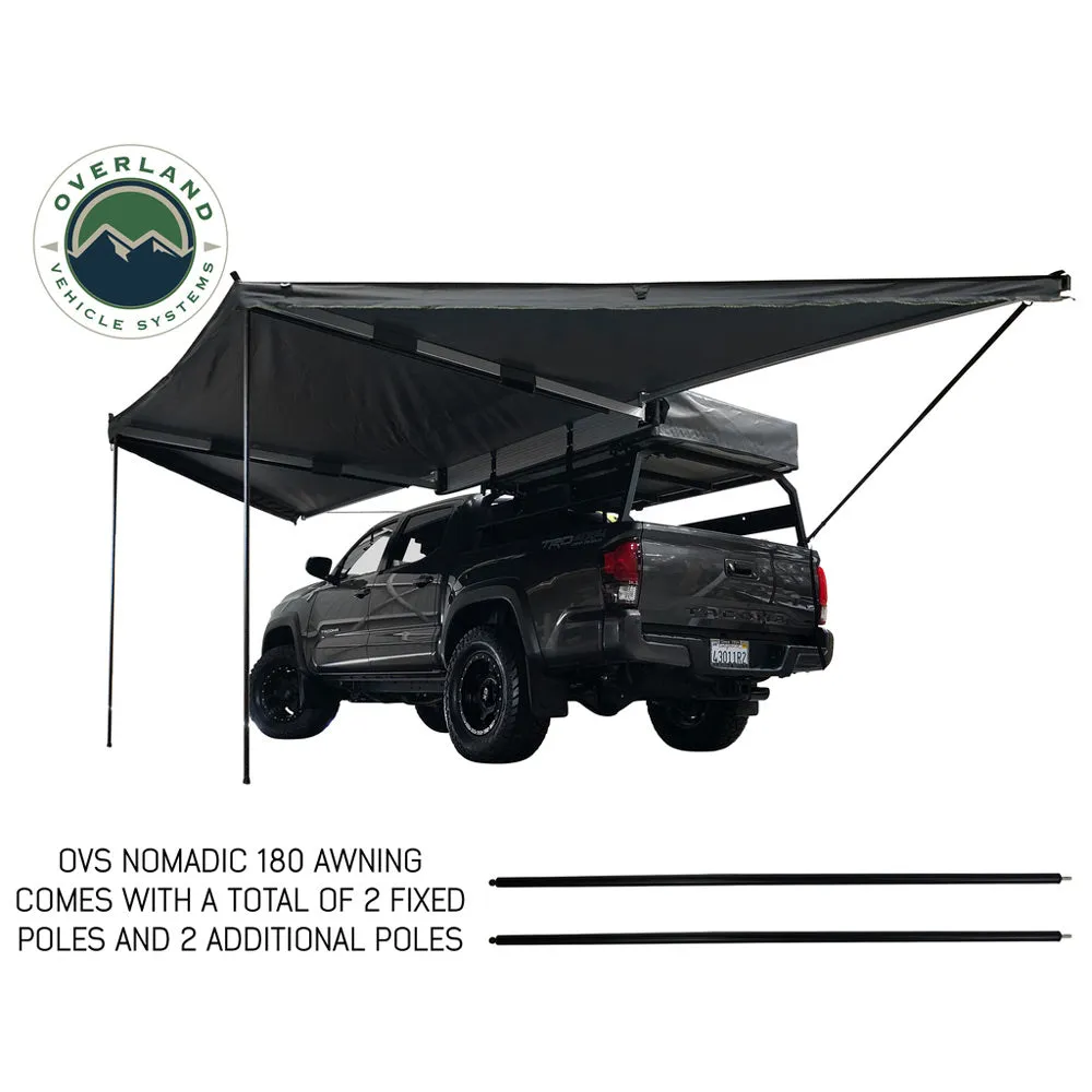 Overland Vehicle Systems - Nomadic Awning 180 - Dark Gray Cover with Black Cover Universal