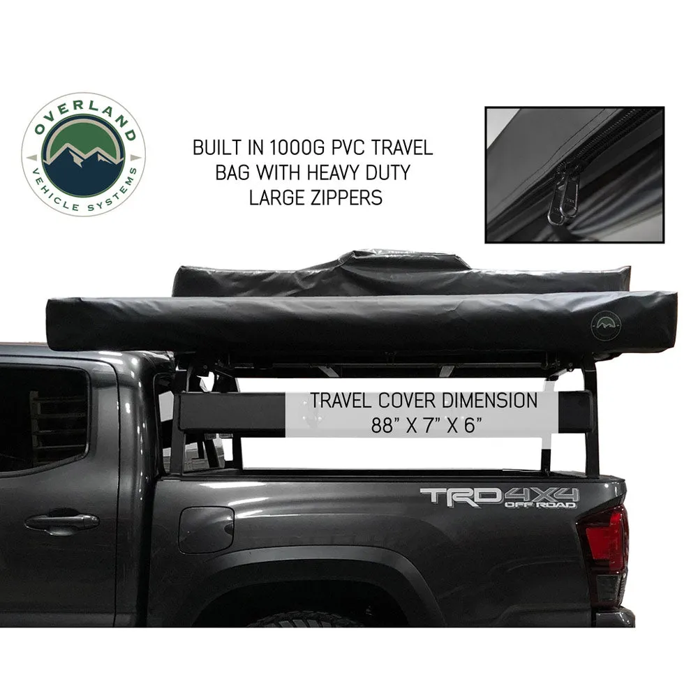 Overland Vehicle Systems - Nomadic Awning 180 - Dark Gray Cover with Black Cover Universal