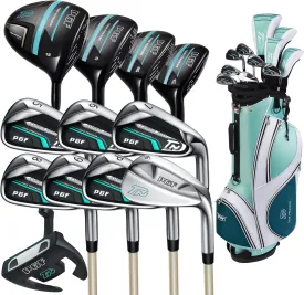 PGF Lady Gold TP Women's Complete Golf Club Package Set [17-Pieces]