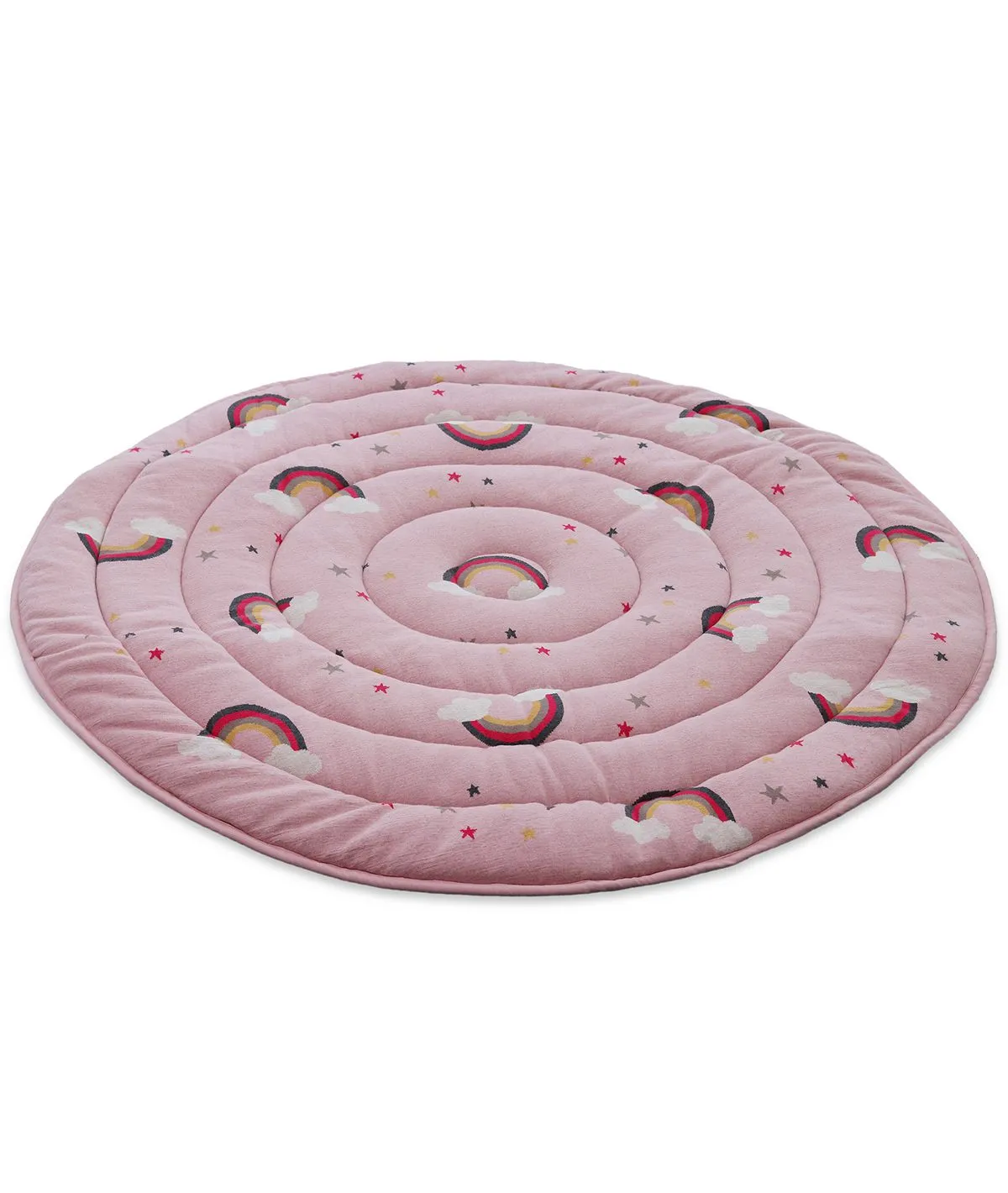 Rainbow - Bubblegum Pink Knitted Quilted Playmat for Babies