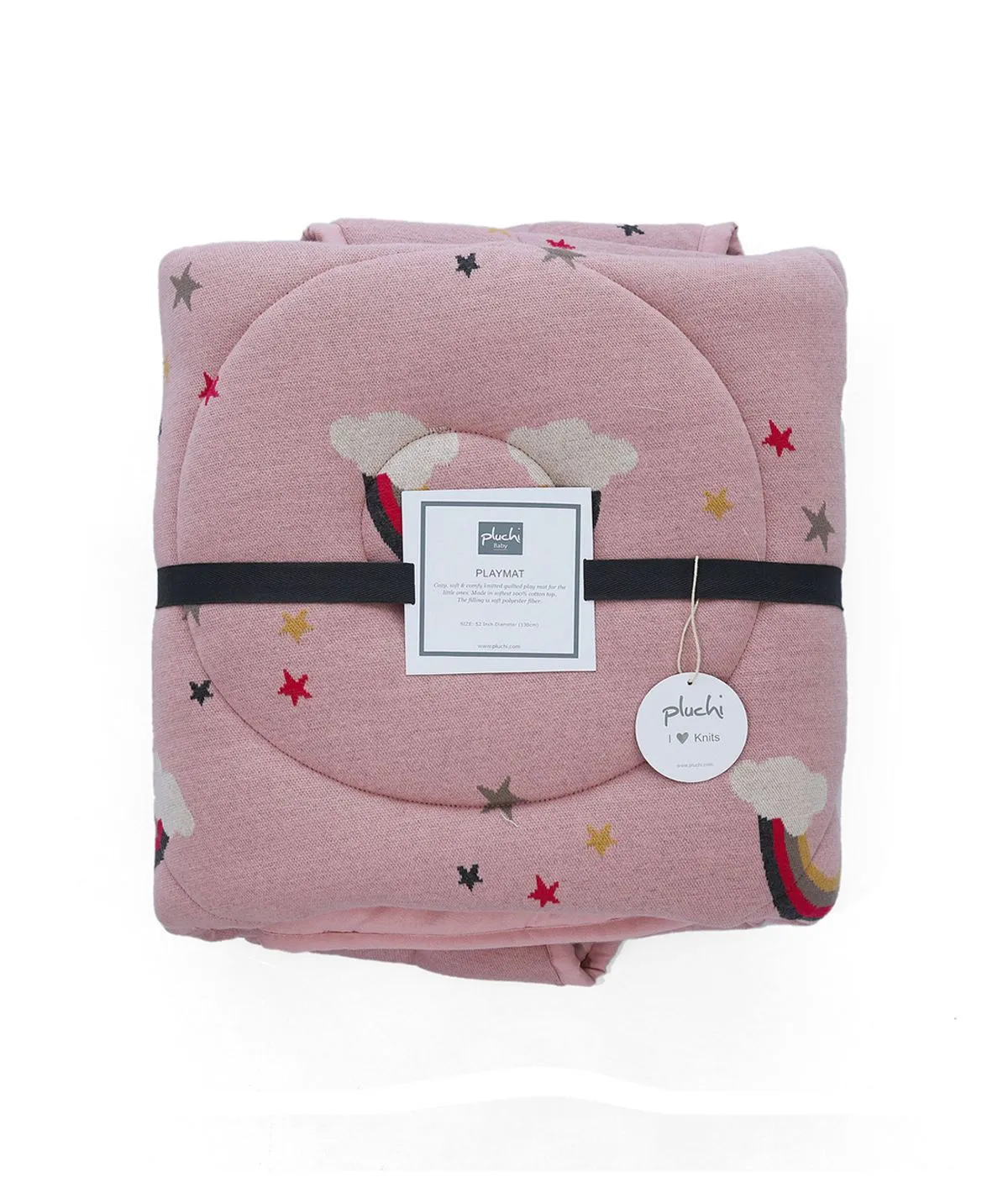 Rainbow - Bubblegum Pink Knitted Quilted Playmat for Babies