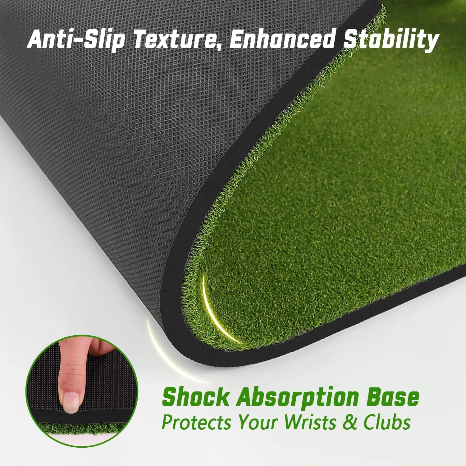 Real Feel 5x4ft Golf Hitting Mat  Large Dual Turf, Alignment & Angle of Approach Aid, Golf Mat Practice Outdoor & Indoor, Driving Chipping Putting,Golf Training Swing Mat,Gift for Men Dad Golfer
