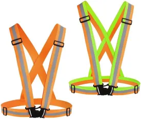 Reflective Vest Running Gear 2Pack, High Visibility Adjustable Safety Ves for Night Cycling,Hiking, Jogging,Dog Walking