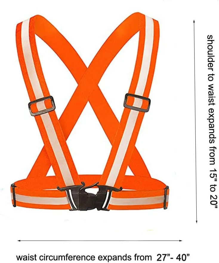 Reflective Vest Running Gear 2Pack, High Visibility Adjustable Safety Ves for Night Cycling,Hiking, Jogging,Dog Walking