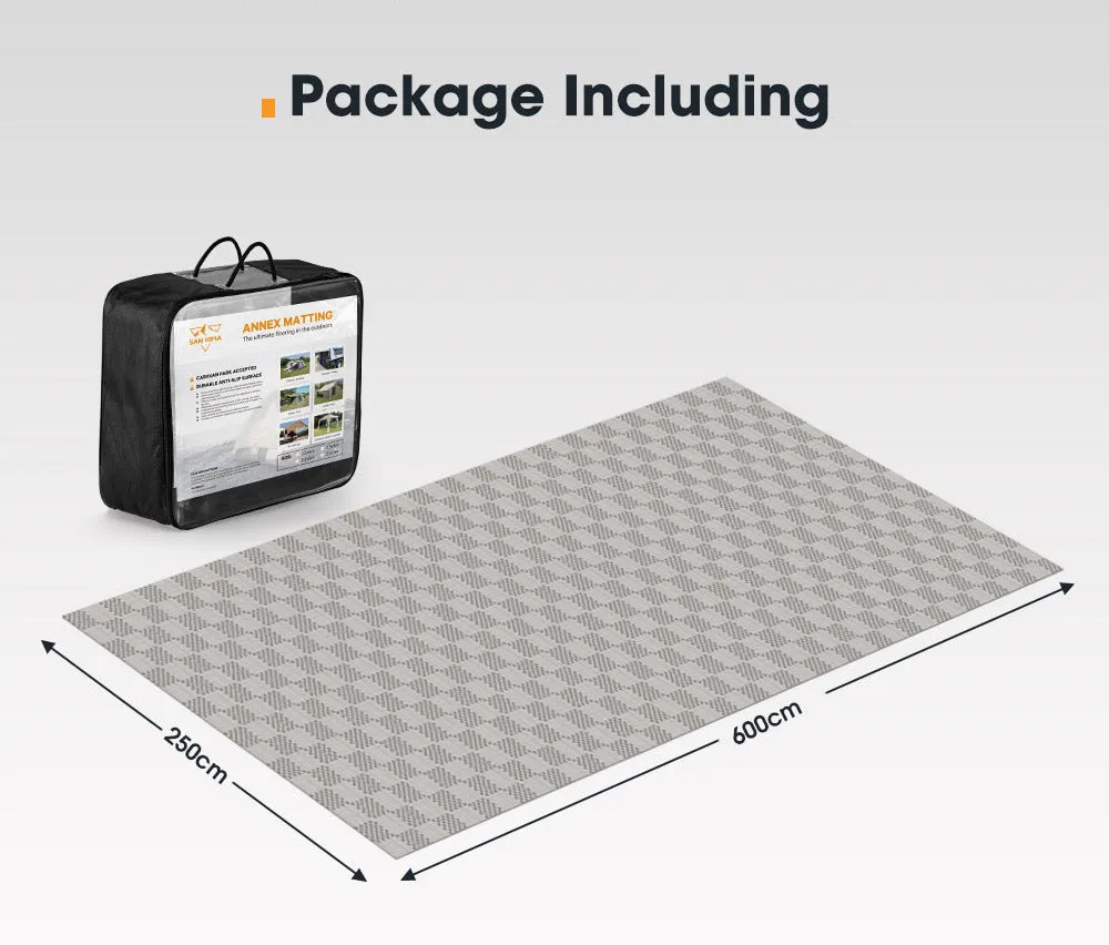 San Hima 6M x 2.5M Annex Matting Floor Mats Mesh Caravan Park Camping Picnic