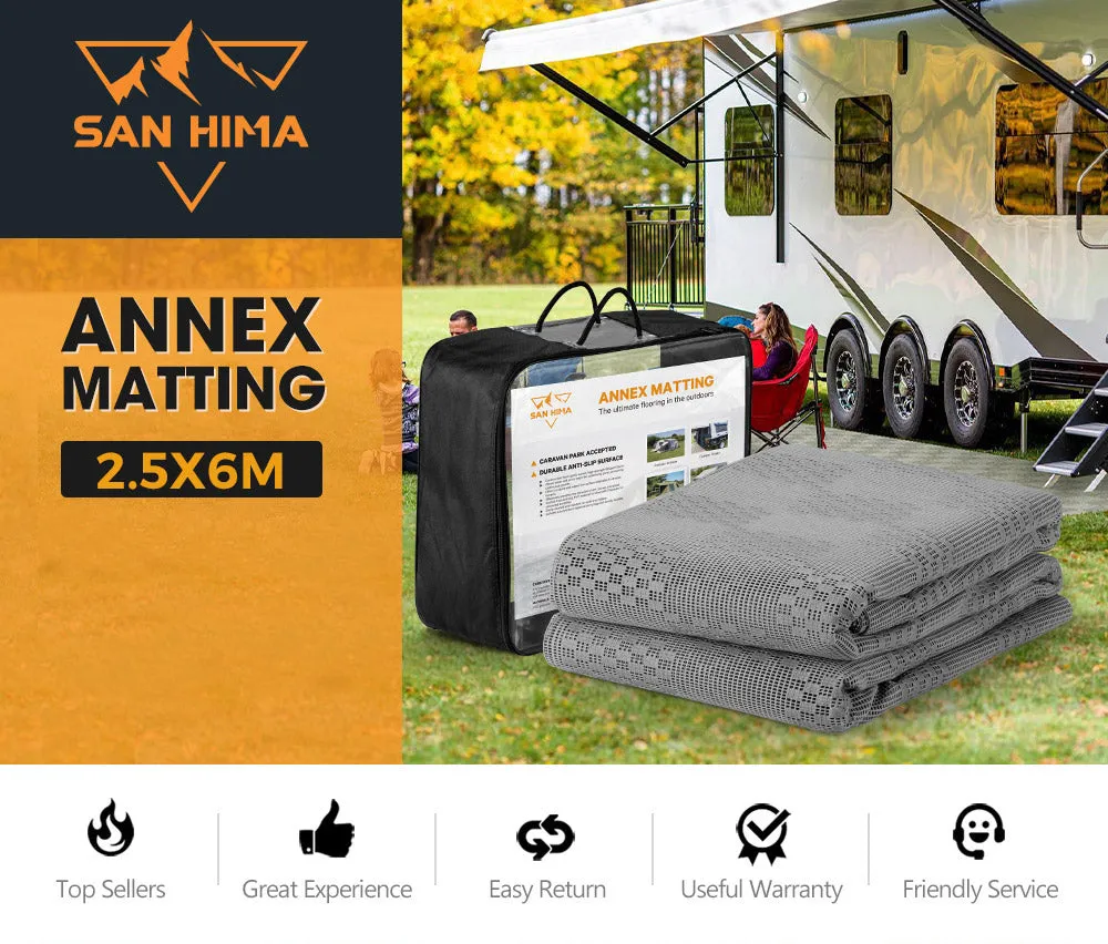 San Hima 6M x 2.5M Annex Matting Floor Mats Mesh Caravan Park Camping Picnic