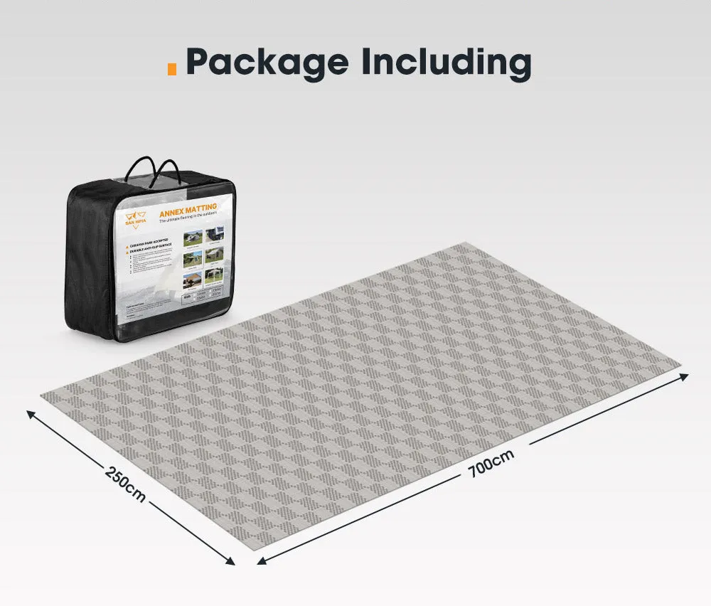 San Hima 7M x 2.5M Annex Matting Floor Mats Mesh Caravan Park Camping Picnic