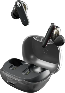Skullcandy Smokin Buds Wireless Earbuds, Bluetooth Headphones, Noise Isolating Fit, Up to 20 Hours Battery, IPX4 Sweat and Water Resistant, Microphone for iPhone Android - Midnight Smoke