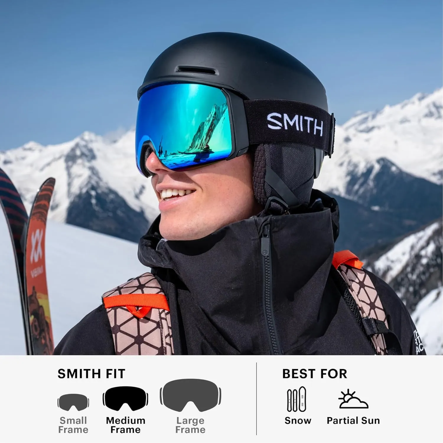 SMITH 4D MAG Goggles with ChromaPop Lens  Performance Snowsports Goggles for Skiing & Snowboarding