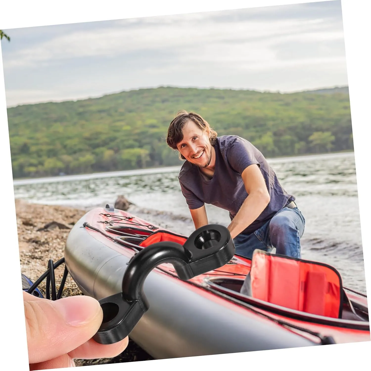 Toyvian Environmental Protection Canoe Belt Buckle for Kayaking Metal Canoe Fixing Buckle Black Part