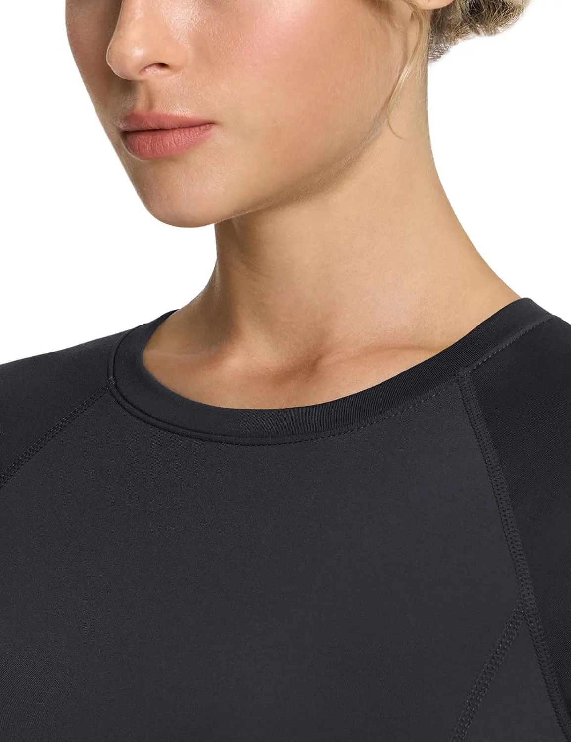 TSLA Women's Thermal Long Sleeve Tops, Mock Turtle & Crew Neck Shirts, Fleece Lined Compression Base Layer