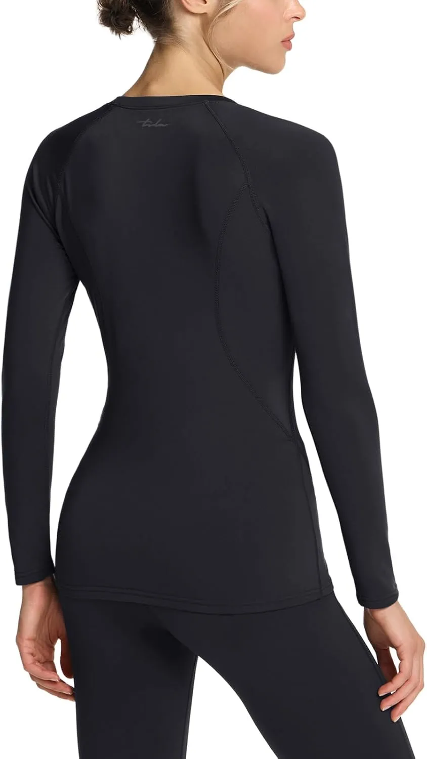 TSLA Women's Thermal Long Sleeve Tops, Mock Turtle & Crew Neck Shirts, Fleece Lined Compression Base Layer