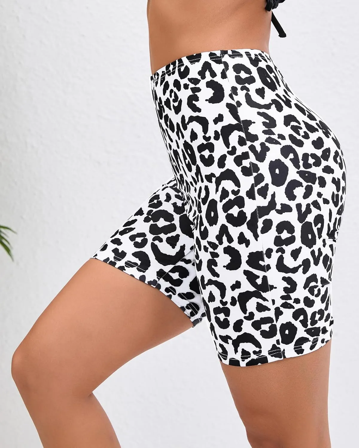 Women's 7" Plus Size High Waisted Boardshorts Swimsuit Boy Shorts Bikini Bottoms Swim Shorts